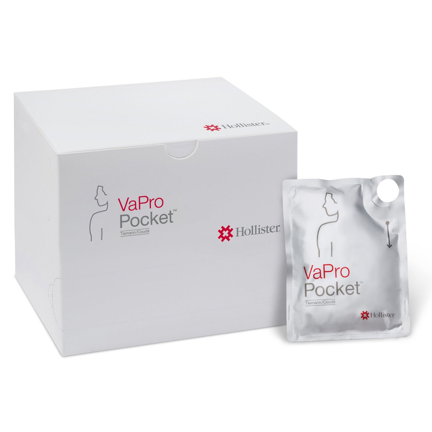 Intermittent Closed System Catheter VaPro Plus Pocket™ Tiemann / Coudé Tip 14 Fr. PVC