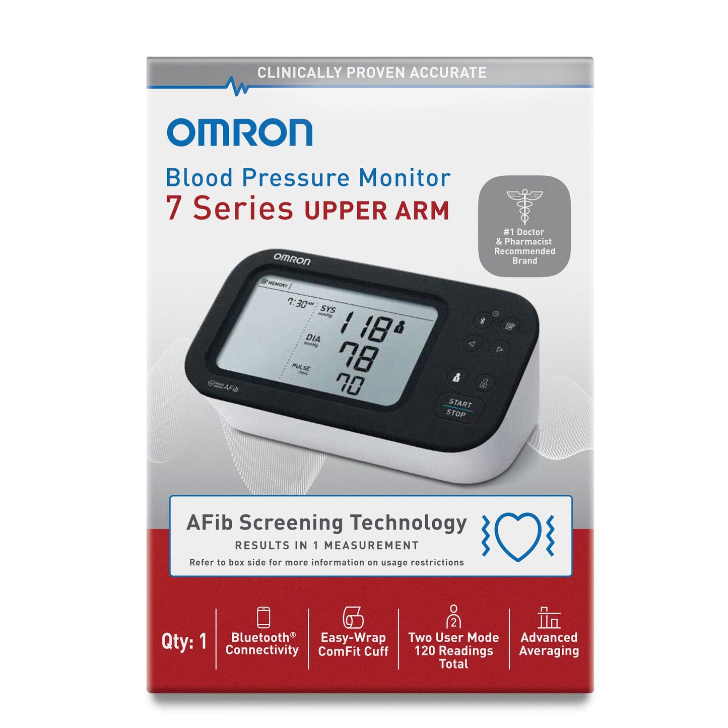Digital Blood Pressure Monitor Omron 7 Series® Adult Cuff Nylon Cuff 9 to 17 Inch Desk Model