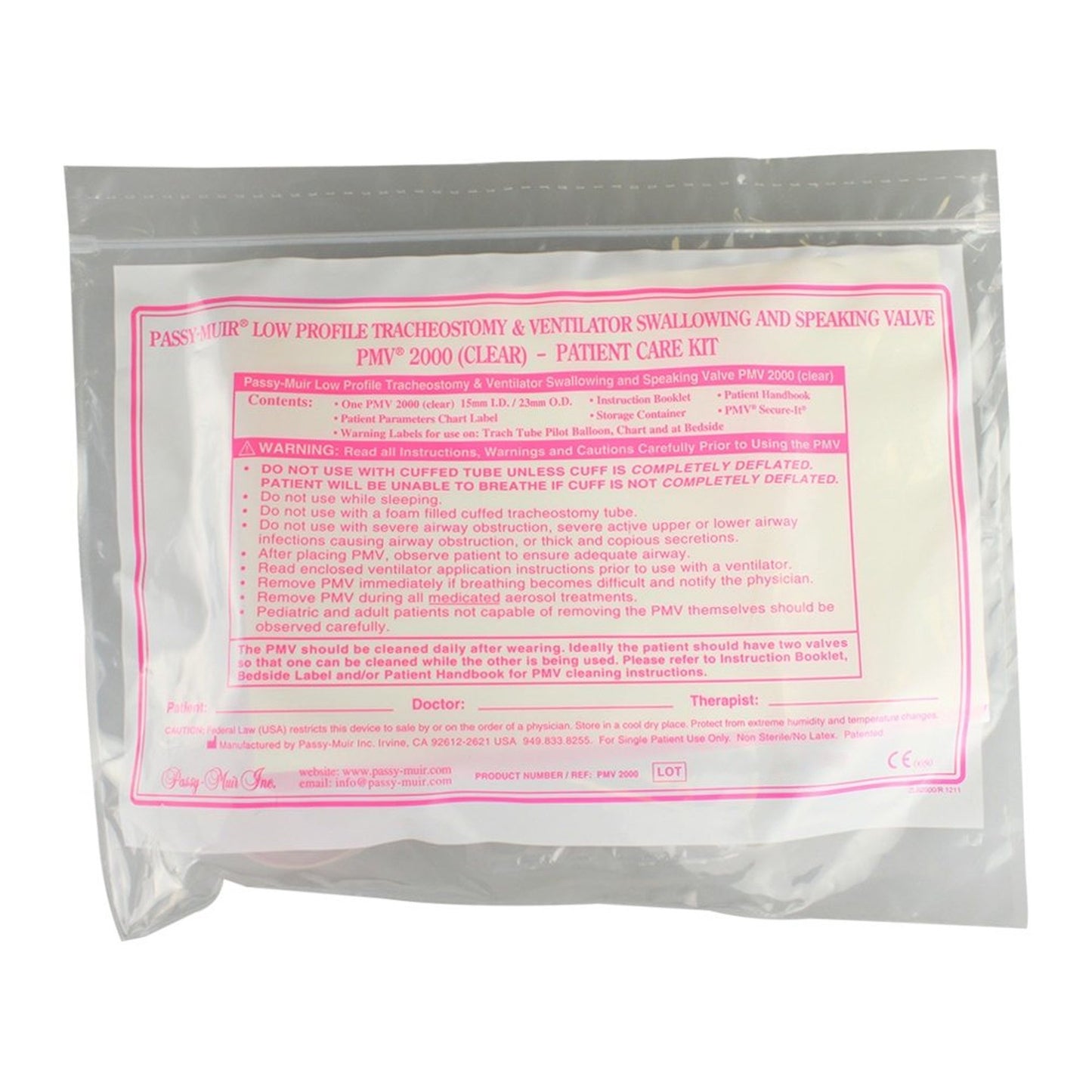 PMV™ Tracheostomy & Ventilator Swallowing and Speaking Valve, Clear