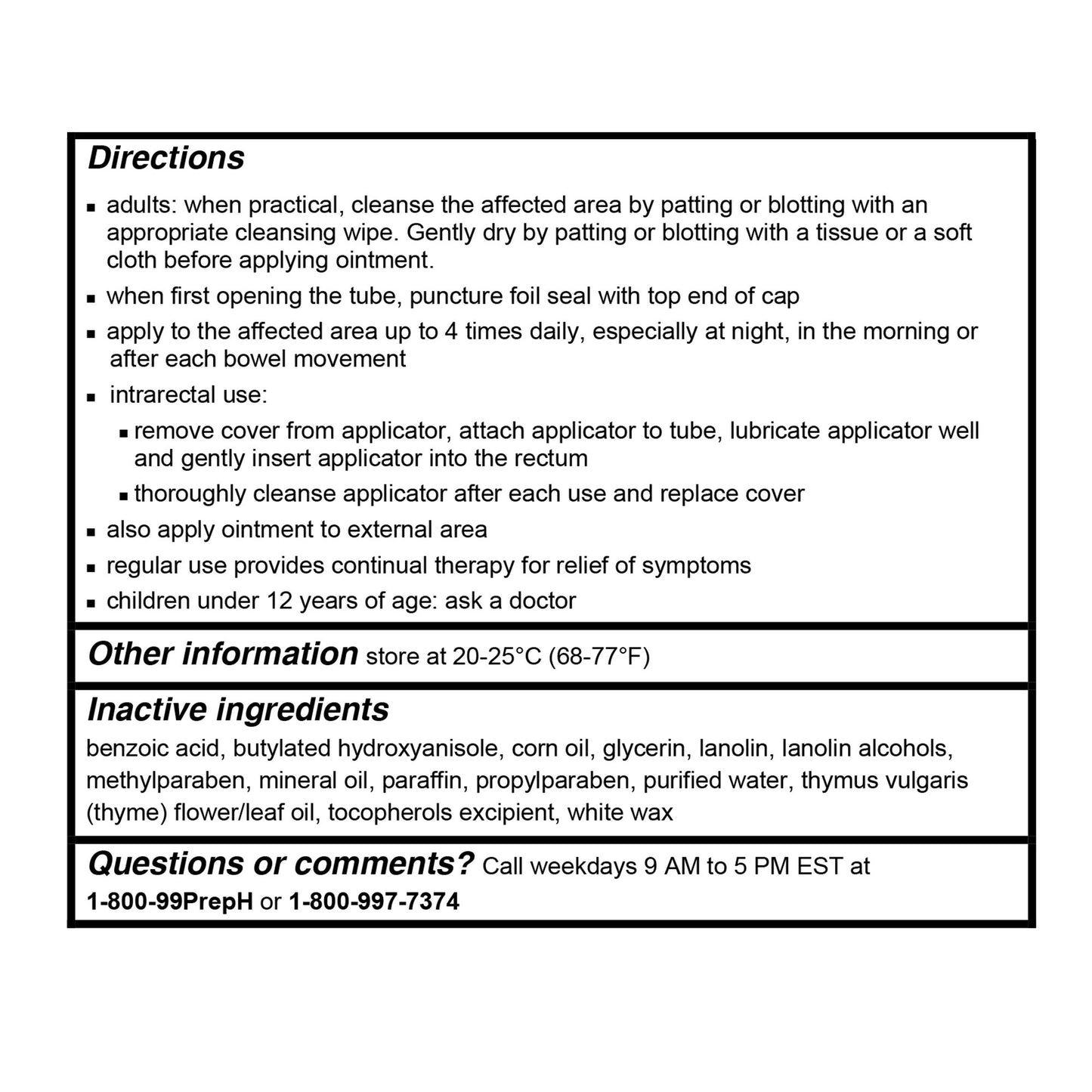 Preparation H Hemorrhoidal Ointment, 1-ounce tube