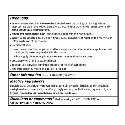 Preparation H Hemorrhoidal Ointment, 1-ounce tube