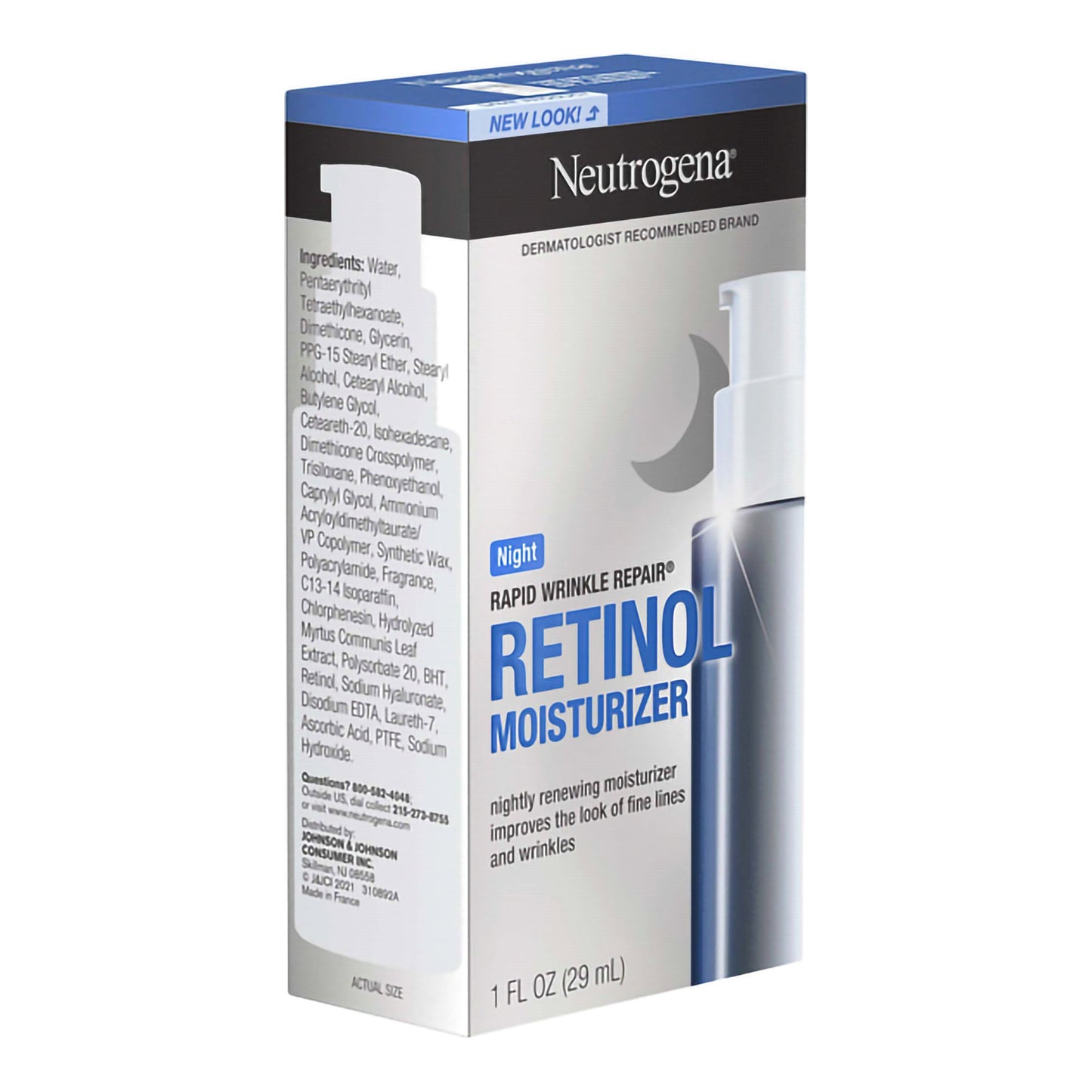 Facial Moisturizer Neutrogena® Rapid Wrinkle Repair® Night 1 oz. Pump Bottle Unscented Lotion
