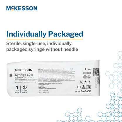 General Purpose Syringe McKesson 60 mL Luer Lock Tip Without Safety