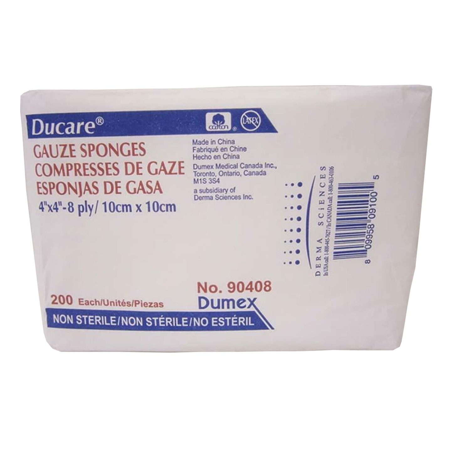 Ducare Gauze Sponge, 4 x 4 Inch, 8-Ply