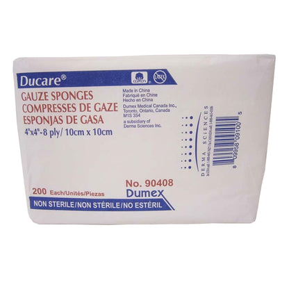 Ducare Gauze Sponge, 4 x 4 Inch, 8-Ply