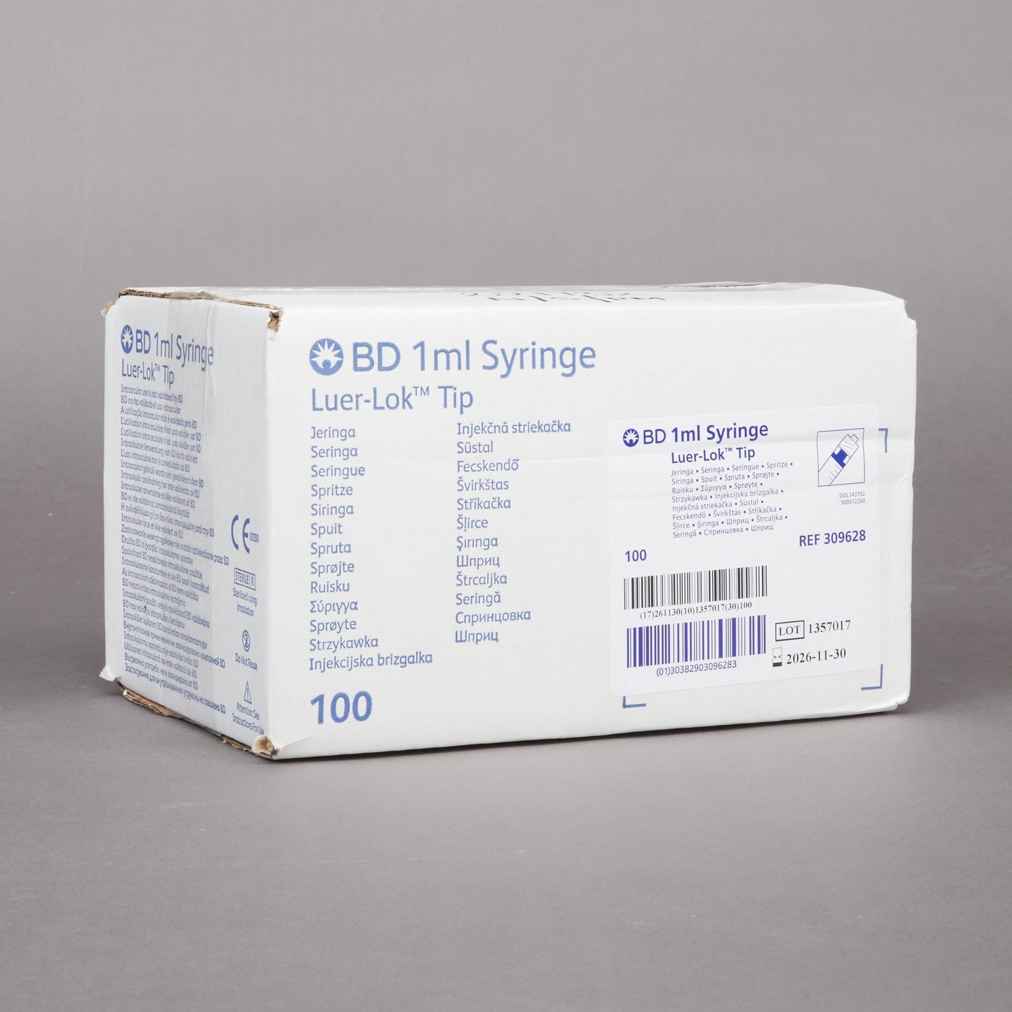 BD 309628 General Purpose Syringe BD Luer-Lok 1 mL Luer Lock Tip Without Safety by BD product image - view 3