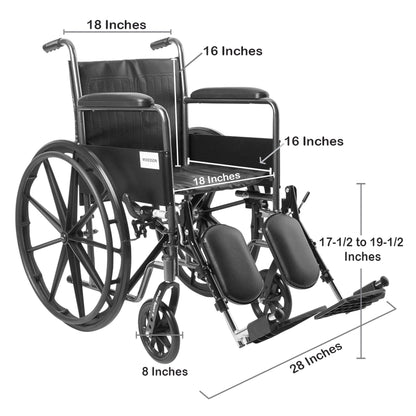McKesson Wheelchair, 18 Inch Seat Width