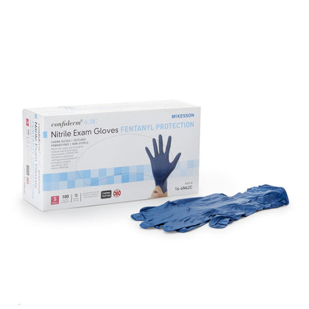 McKesson 14-6N62C Confiderm 6.8C Nitrile Exam Glove, Small, Blue