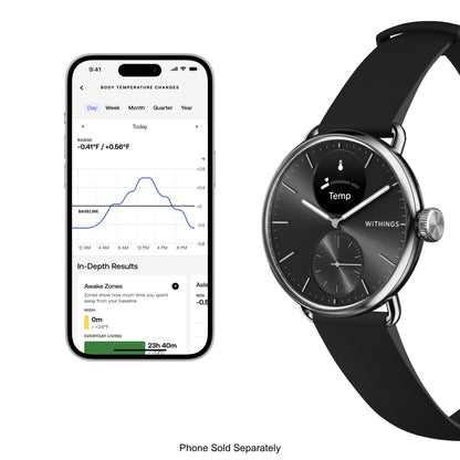 Withings ScanWatch 2 Smart Watch, 38mm, Black