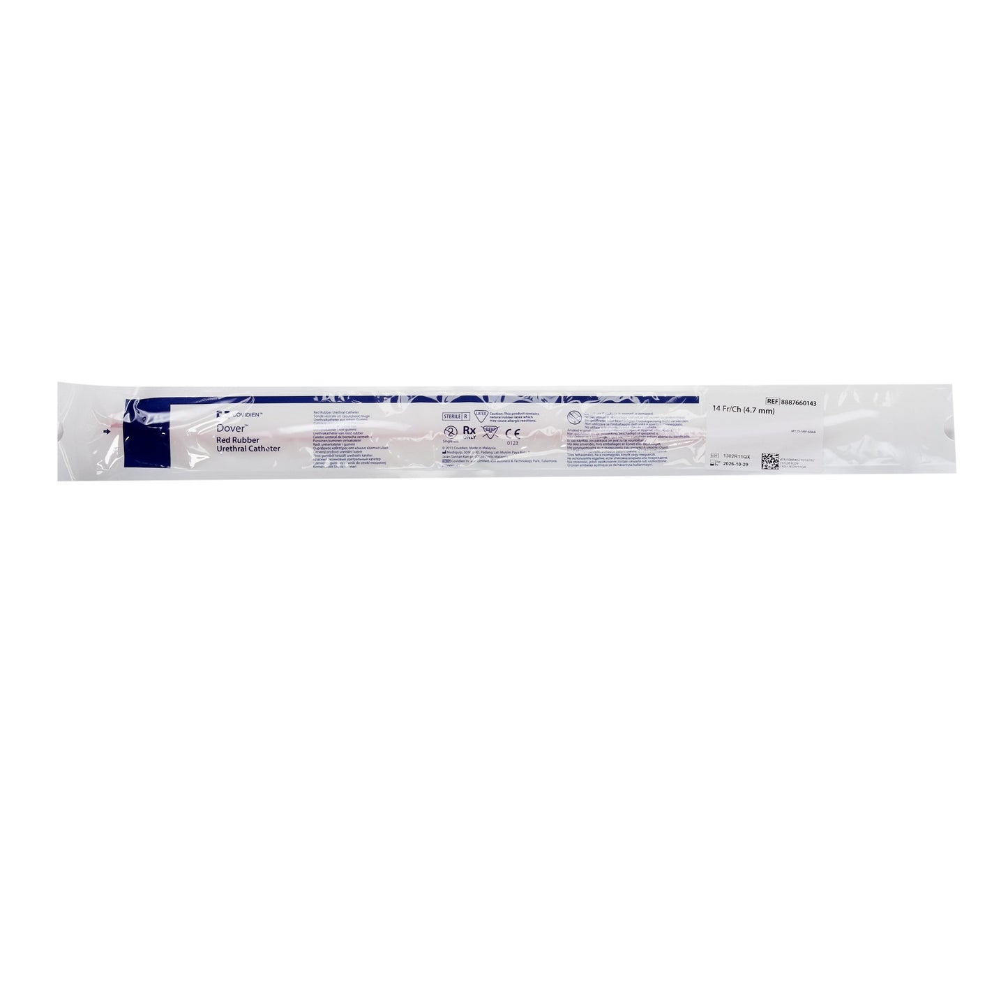 Dover™ Robinson Red Rubber Intermittent Catheter, 14 Fr.