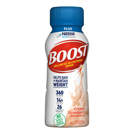 Nestle Healthcare Nutrition 41679933367 Boost Plus Strawberry Balanced Nutritional Drink, 8 oz. Bottle