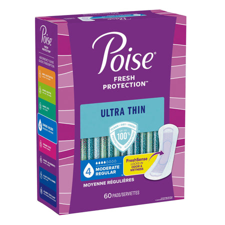 Kimberly-Clark 51397 Poise Ultra Thin Moderate Bladder Control Pad, Regular Length