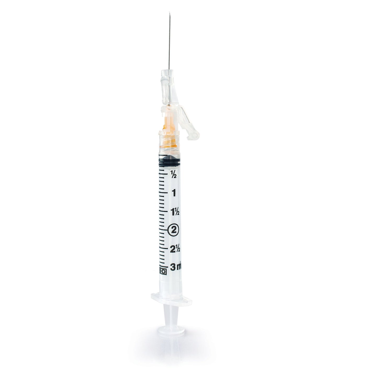 Safety Hypodermic Syringe with Needle McKesson Prevent® SG 3 mL 1 Inch 25 Gauge Sliding Safety Needle Thin Wall