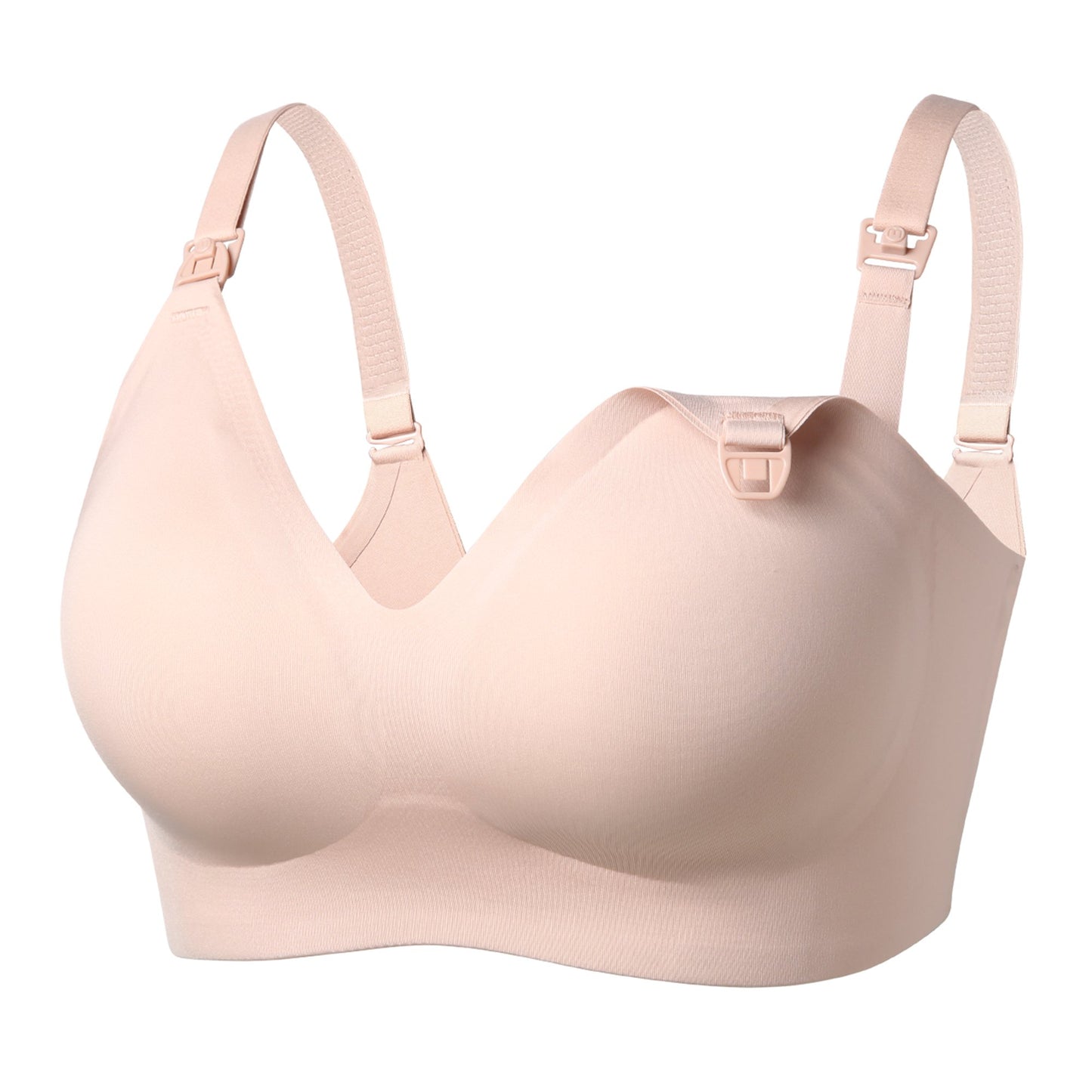Nursing Bra Momcozy 34 to 36 Inch Chest Medium Beige Back Hook and Eye Closure