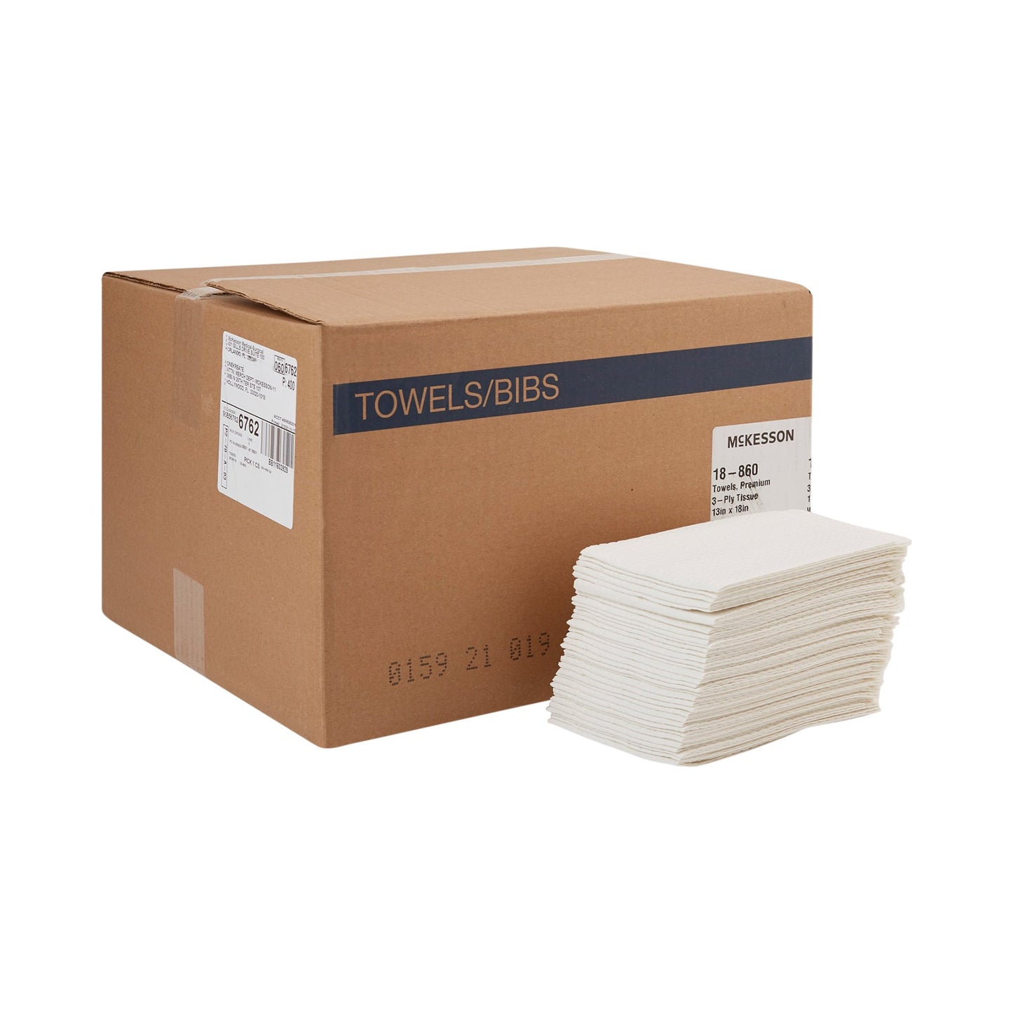 McKesson Nonsterile White Procedure Towels, 13 x 18 Inch