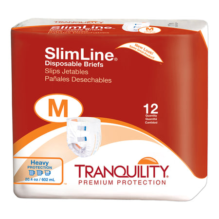 Tranquility 2122 SlimLine Heavy Protection Incontinence Brief, Medium