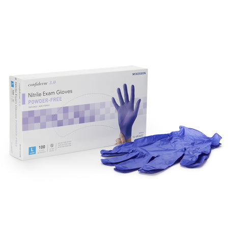 McKesson Confiderm 3.0 Nitrile Exam Glove, Large, Blue by McKesson Brand product image
