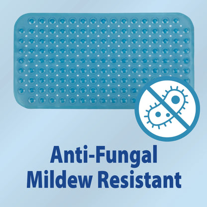 Theracare Bathtub Mat, Antifungal, Blue, 15 x 27 Inch