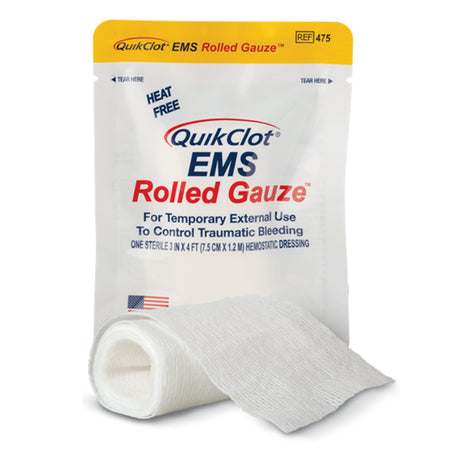 Teleflex 475 QuikClot Hemostatic Dressing, 1 per Pack, 3 Inch x 4 Foot