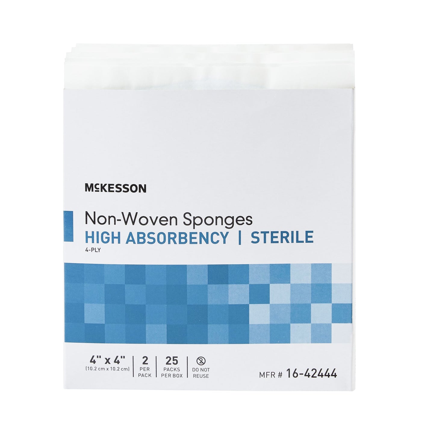 McKesson Sterile Nonwoven Sponge, 4 x 4 Inch, 4-Ply