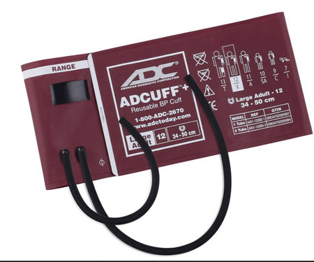 American Diagnostic Corp 8451-12XBD-2 Reusable Blood Pressure Cuff ADC 34 to 50 cm Arm Nylon Cuff Large Adult