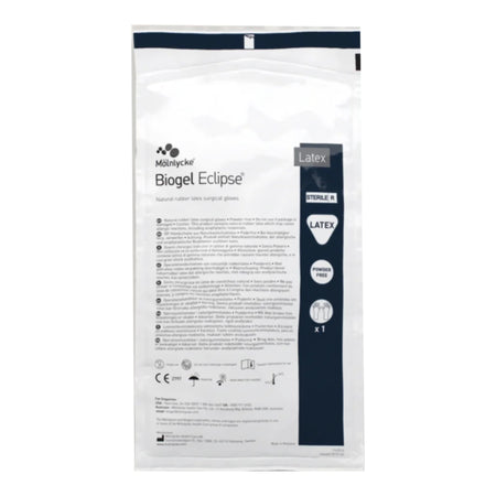 Molnlycke 75275 Biogel Eclipse Latex Surgical Glove, Size 7.5, Straw Color