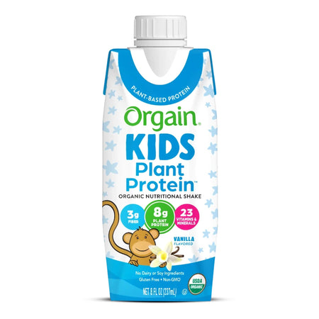 Orgain Inc 1196796 Kids Plant Protein Organic Nutritional Shake, Vanilla, 8-ounce carton