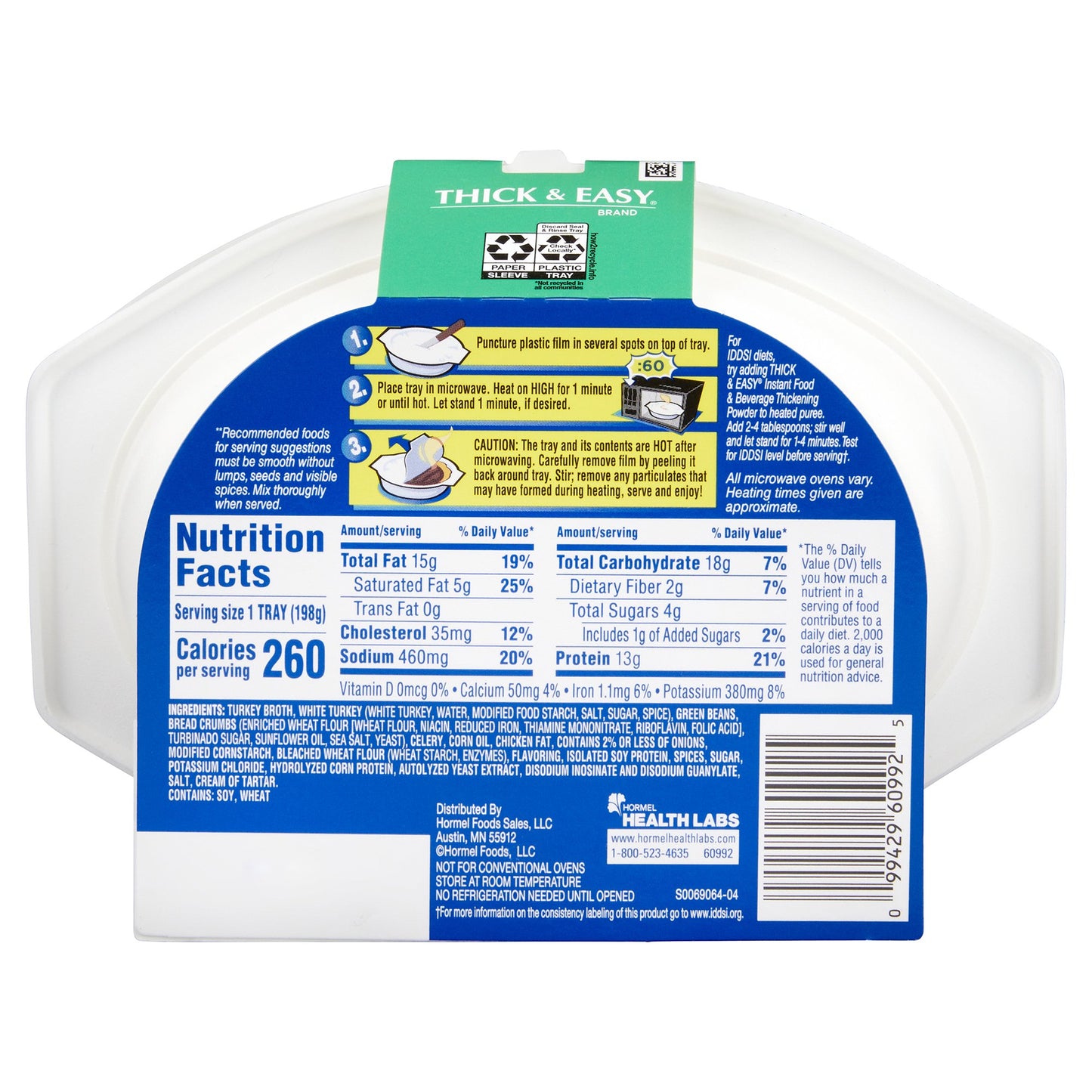 Thick & Easy® Purées Turkey with Stuffing and Green Beans Purée Thickened Food