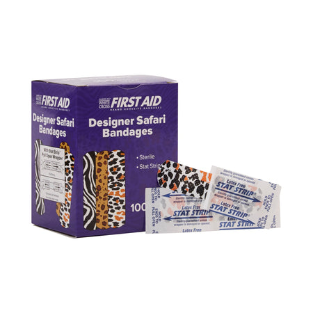 Dukal 15605 American White Cross Stat Strip Designer Safari Adhesive Strip