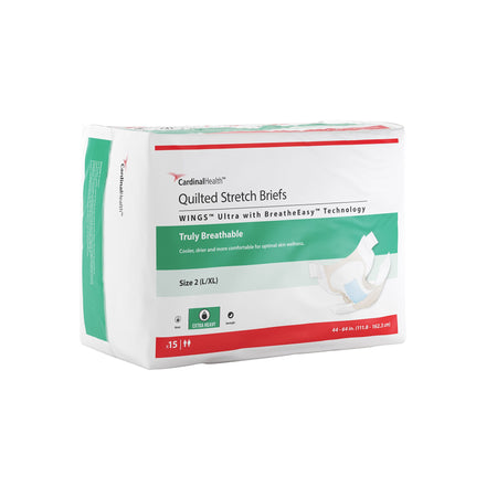 Cardinal 77064 Wings Ultra Incontinence Brief, Size 2, Beige, Heavy Absorbency
