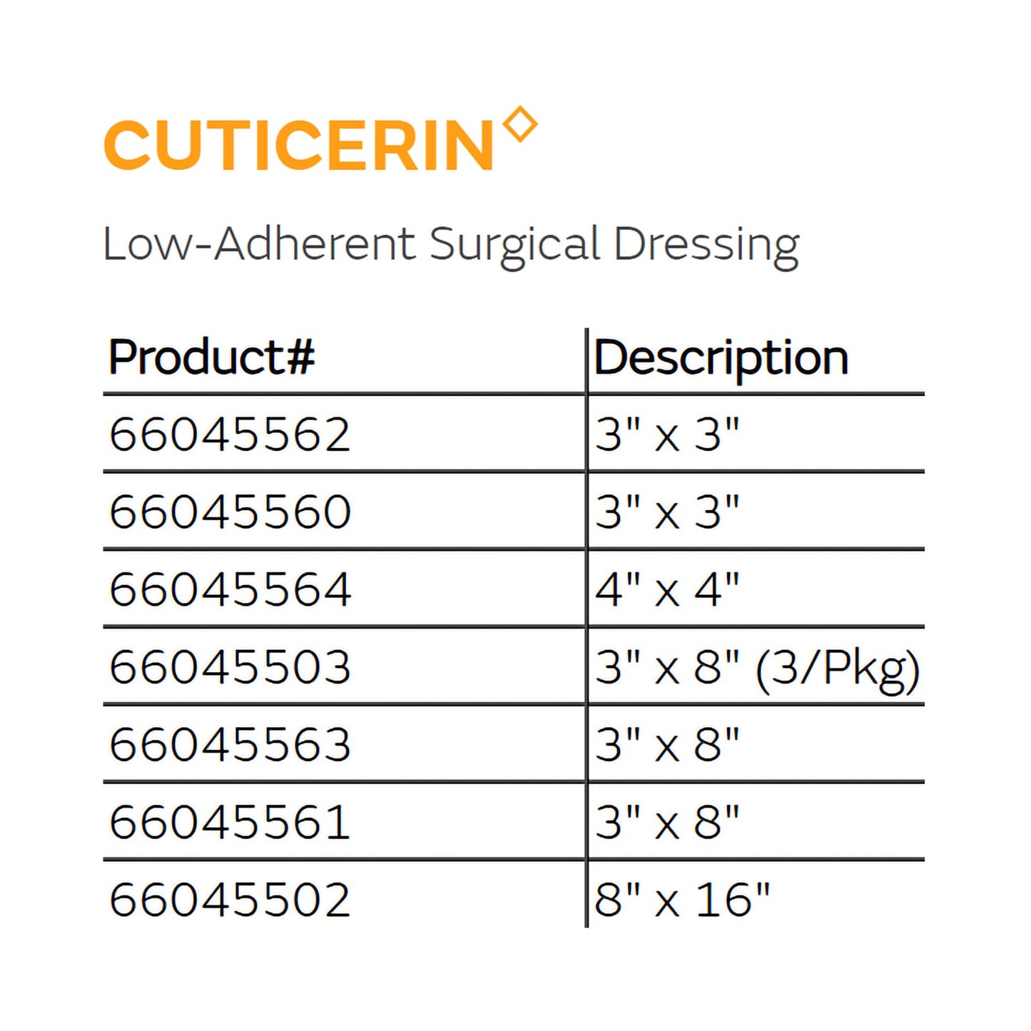 Cuticerin Impregnated Dressing, 3 x 3 inch