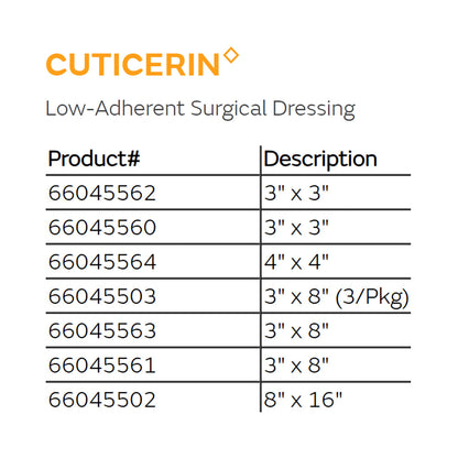 Cuticerin Impregnated Dressing, 3 x 3 inch