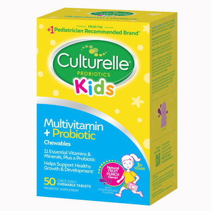 Culturelle® Kids Multivitamin + Probiotic Chewable Tablets Natural Fruit Punch