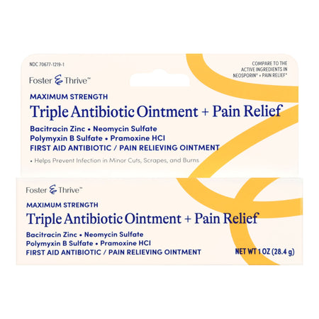 McKesson 70677121901 Foster & Thrive Maximum Strength Triple Antibiotic + Pain Relief Ointment
