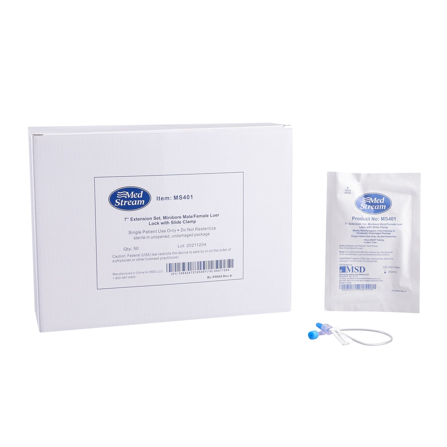 IV Extension Set McKesson Small Bore 7 Inch Tubing Without Filter