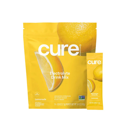 Cure Hydration HM1001 Electrolyte Drink Mix made with Coconut Water, Lemonade, 7.7-gram Packets