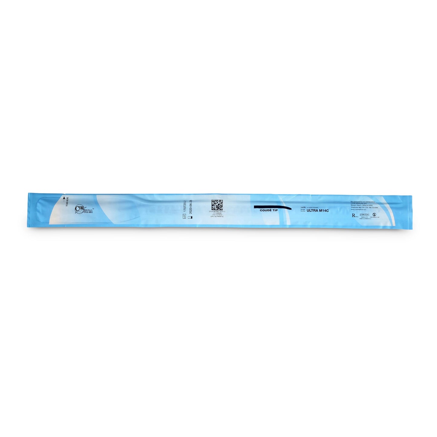Cure Ultra® Urethral Catheter, 14 Fr, Male, Coude