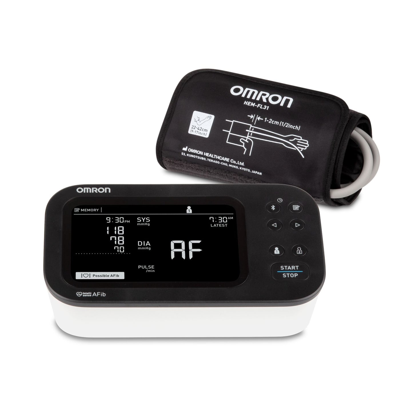 Digital Blood Pressure Monitor Omron 10 Series® Adult Cuff Nylon Cuff 9 to 17 Inch Desk Model