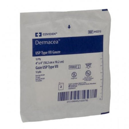 Cardinal 442212 Dermacea Sterile USP Type VII Gauze Sponge, 4 x 4 Inch, 12-Ply