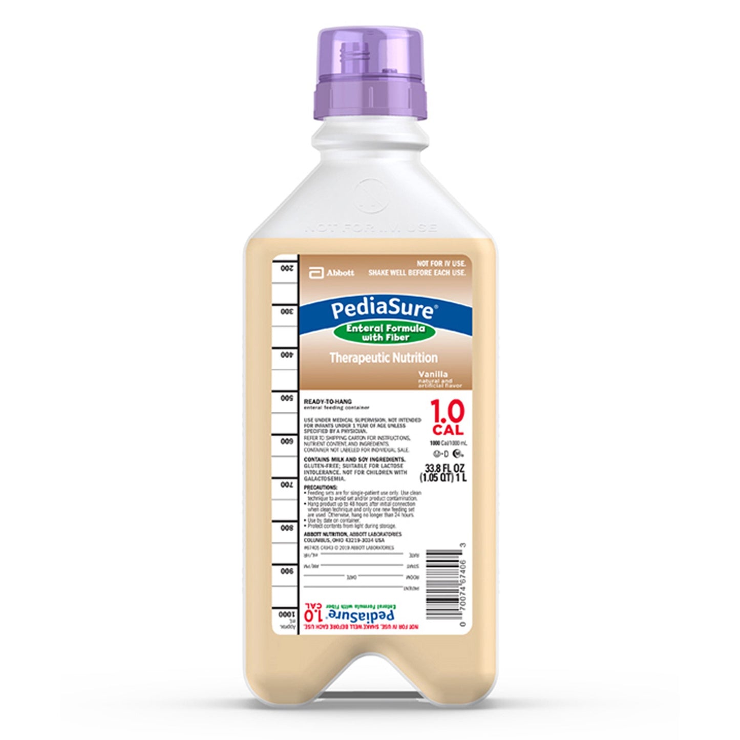 PediaSure® 1.0 Cal Enteral Formula with Fiber, 1-liter Ready to Hang Container