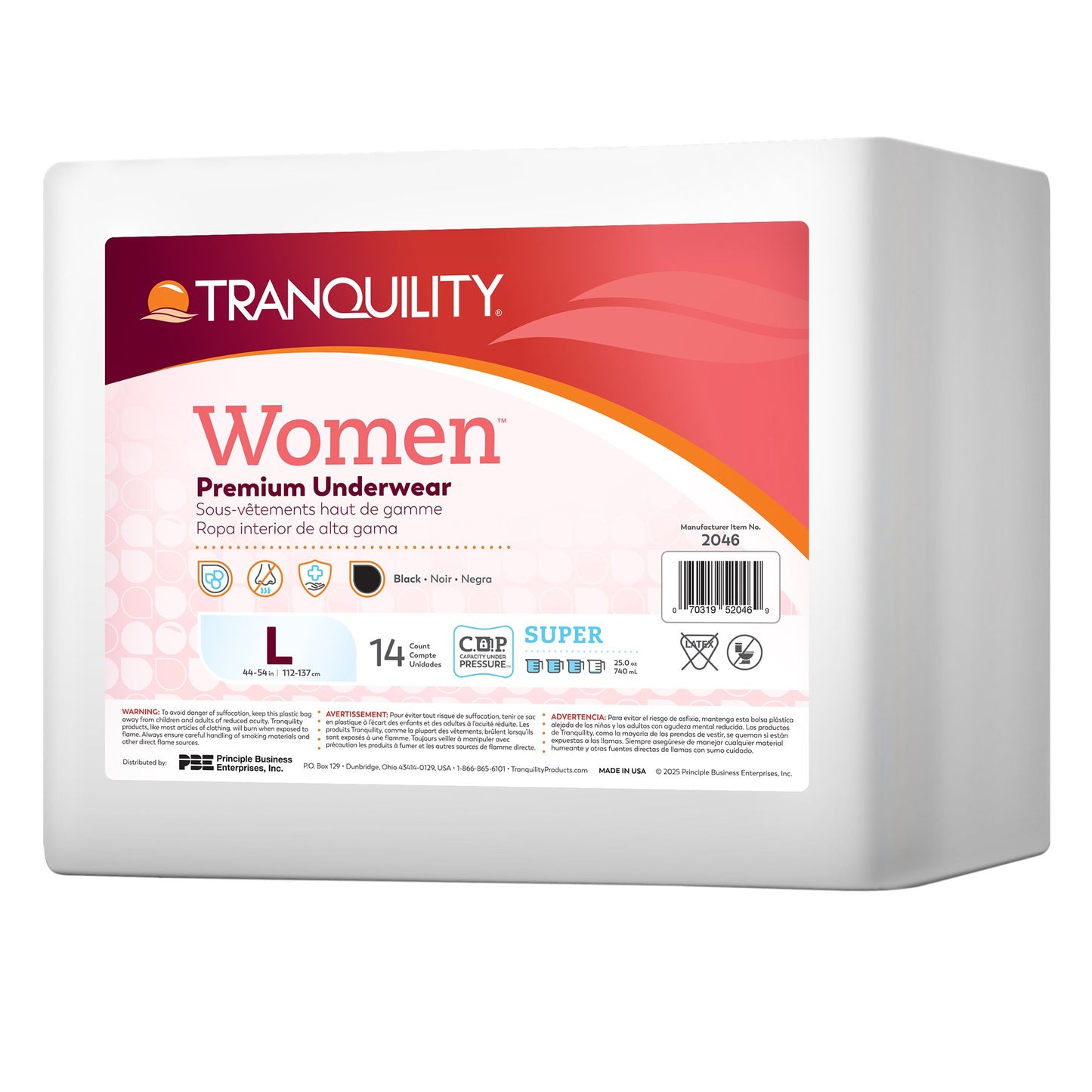Absorbent Underwear Tranquility® Pull On with Tear Away Seams Adult Large Female Disposable Heavy Absorbency