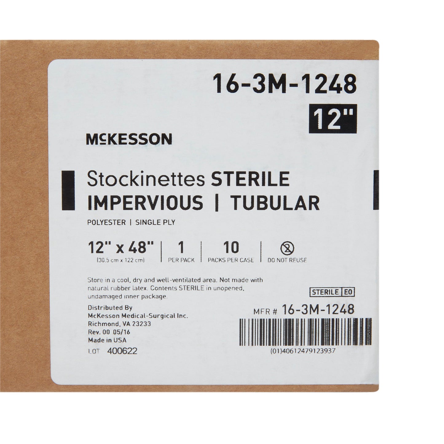 McKesson Impervious Surgical Stockinette, 12 x 48 Inch
