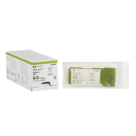 Covidien SN-5696G Monosof Nylon Nonabsorbable Suture with Needle, Size 6-0