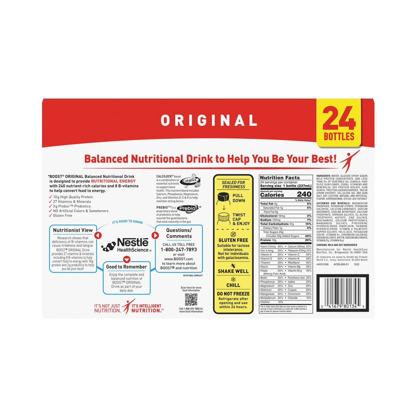 Boost® Original Vanilla Balanced Nutritional Drink, 8-ounce bottle