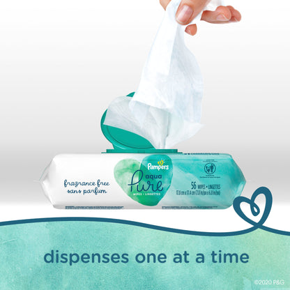Baby Wipe Pampers® Aqua Pure® Soft Pack Unscented 56 Count