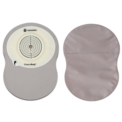 Ostomy Pouch Esteem Body™ One-Piece System 9 Inch Length Convex, Trim To Fit 10 to 45 mm Stoma Closed End