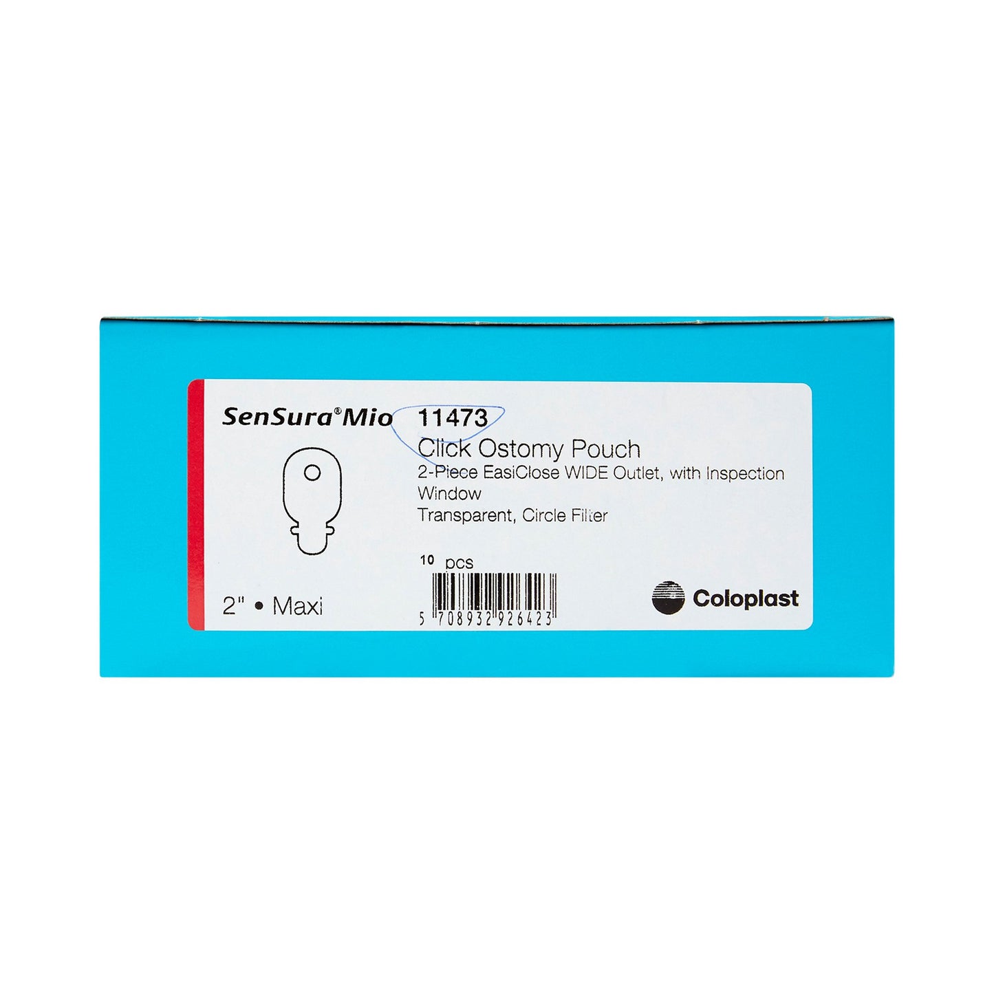 SenSura® Mio Click 2-Piece Transparent Ostomy Pouch, Red Match