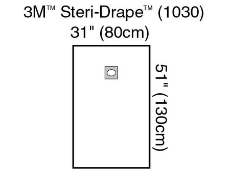 3M 1030 Steri-Drape Sterile Aperture EENT Drape, 31 x 51 Inch