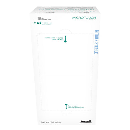 Ansell 6034153 Micro-Touch Extended Cuff Length Exam Glove, Large, Blue