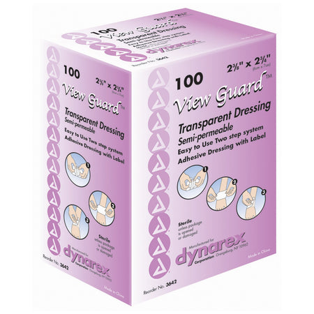 Dynarex 3642 View Guard Transparent Film Dressing, 2-3/8 x 2¾ Inch